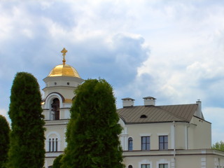Fototapeta na wymiar church bell tower dome against the sky