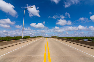 Open road on the bridge