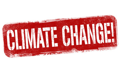Climate change sign or stamp