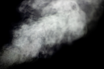 Gray steam isolated on black background