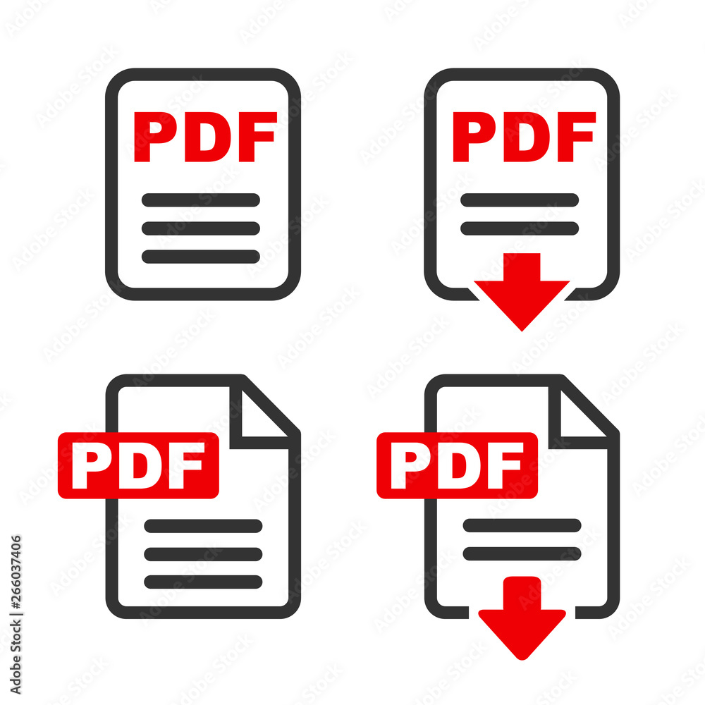 Poster pdf file download icon. the pdf icon. file format symbol flat – vector