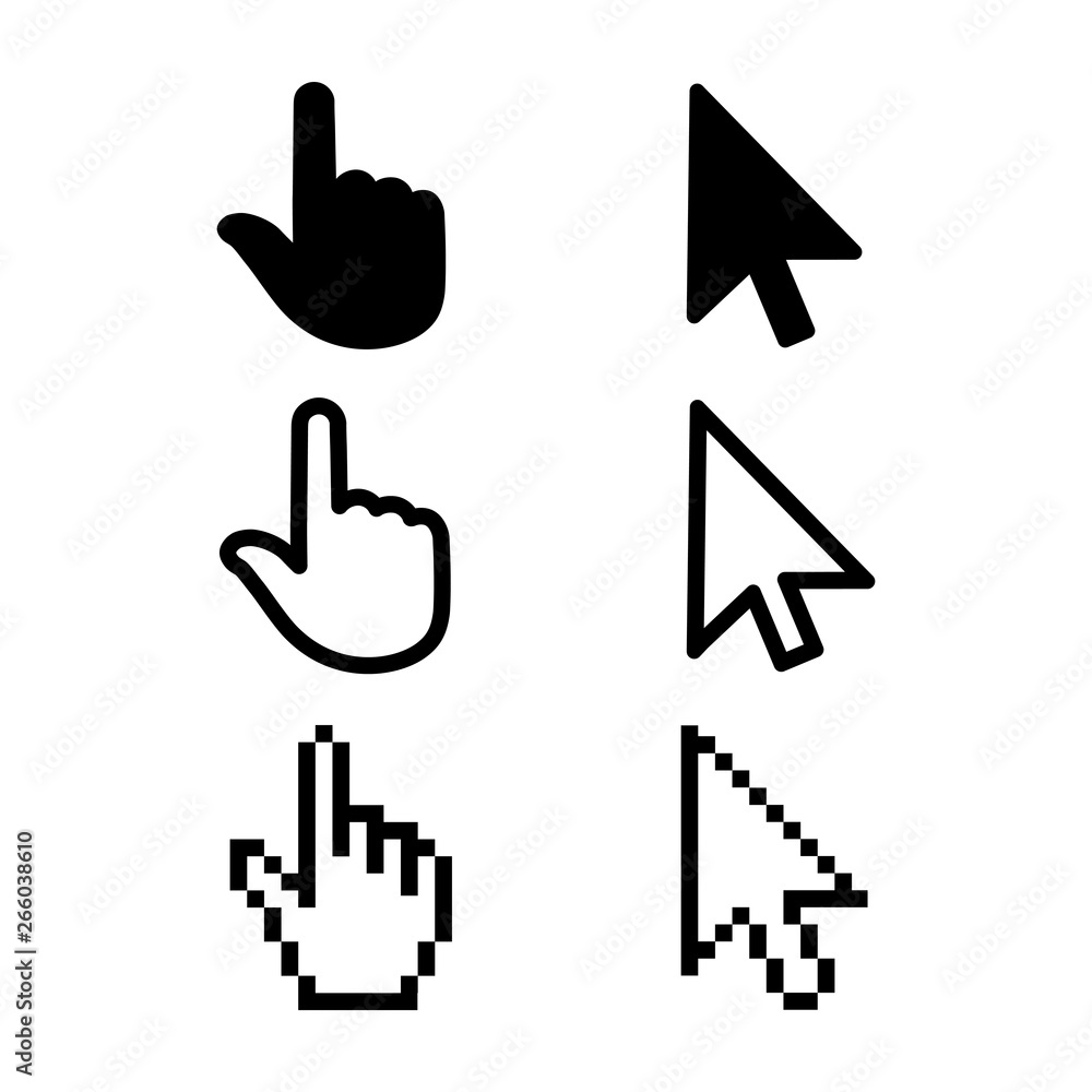 Poster set of flat modern cursor icons – for stock