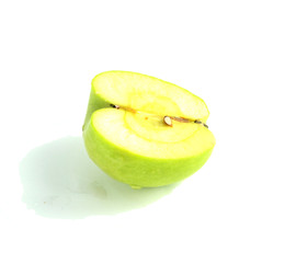 one half of an Apple isolated on white background