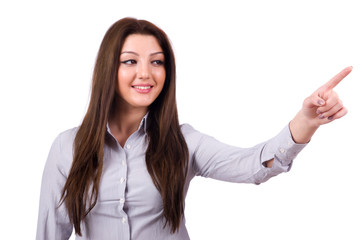 Young beautiful woman isolated on white 