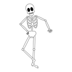 Isolated happy human skeleton cartoon image - Vector