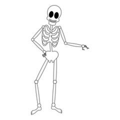 Isolated happy human skeleton cartoon image - Vector