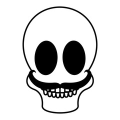 Isolated happy human skull with a moustache - Vector