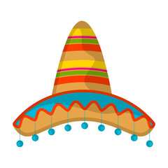 Isolated traditional colored mexican hat image - Vector