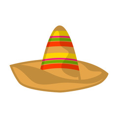 Isolated traditional colored mexican hat image - Vector