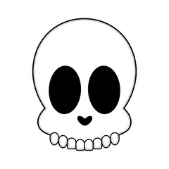Isolated happy human skull cartoon image - Vector