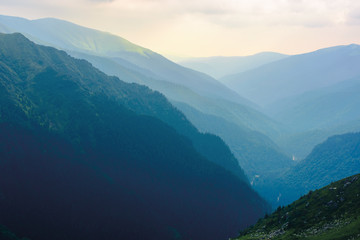 mountain ridge on a cloudy day. beautiful nature summer scenery in Fagaras mountains, Romania. concept of outdoor activity in any weather condition. lovely travel background