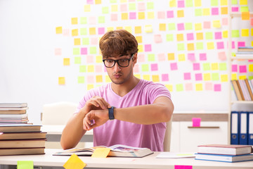 Student preparing for exams with many conflicting priorities 