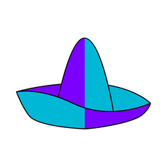 Isolated traditional colored mexican hat image - Vector