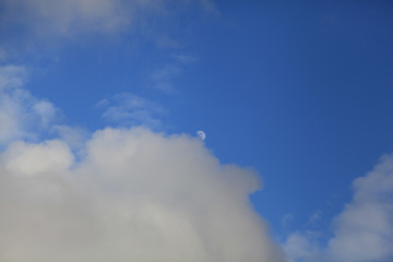 moon in the sky behind the clouds 