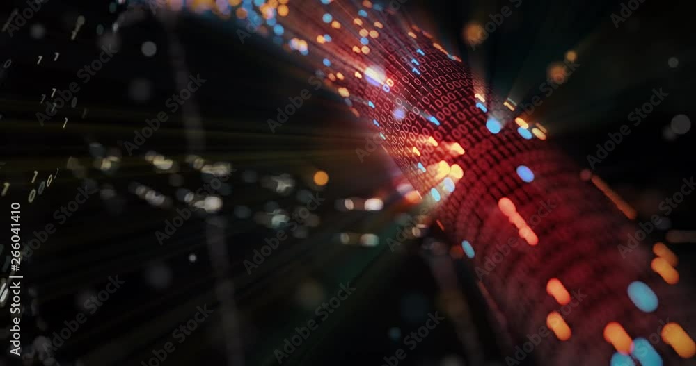 Poster hacking red and blue digital binary code matrix 01 background. hacker, dark web, matrix, digital dat