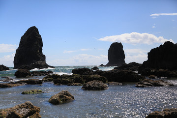 rocks in the ocean surf