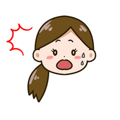 驚く女性　アイコン　イラスト