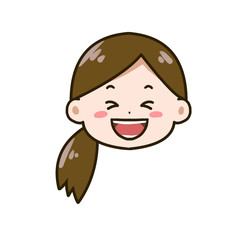 大喜びする女性　アイコン　イラスト