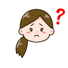 困る女性　アイコン　イラスト