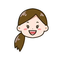 笑顔の女性　アイコン　イラスト
