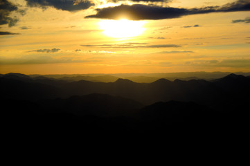 sunset in the mountains