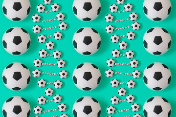 dna soccer ball print on blue background