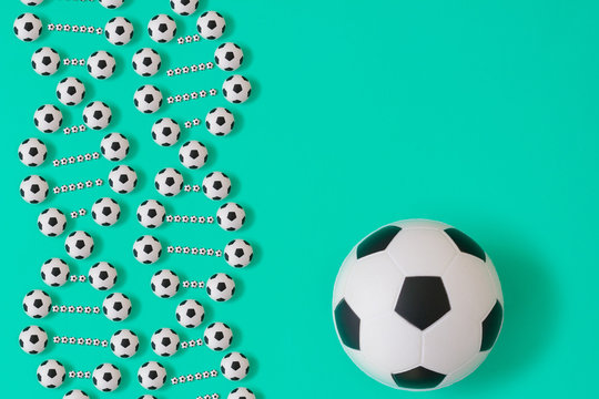 dna soccer ball print on blue background - Powered by Adobe