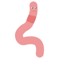 Cartoon worm squirms.