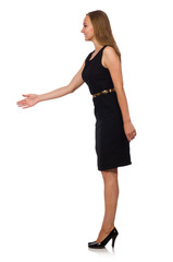 Beautiful woman in black dress 