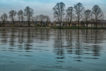 Houses located along the River Thames Near the Kew Bridge.