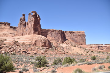 Obraz premium Arches National Park: 3-Sisters/Gossips