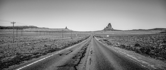 Endless road to Monument Valley in Utah - travel photography
