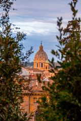 Aerial cityscape of Rome from Pinco Terrace