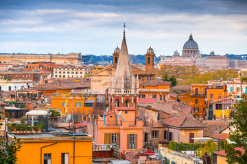 Naklejka premium Aerial cityscape of Rome from Pinco Terrace