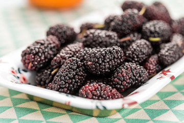 Fresh and delicious mulberries