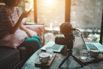 Content creators working with video footage in the house studio this is lifestyles of the freelance editor