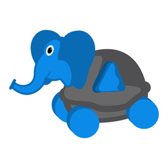 Isolated wooden elephant toy shaped car - Vector