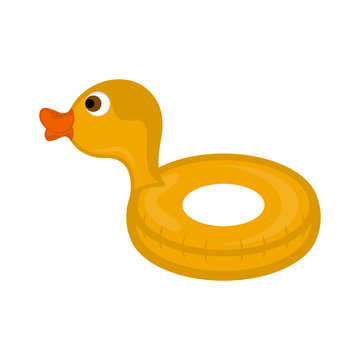 Isolated pool float shaped duck image - Vector