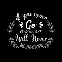 You never go you never know