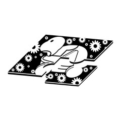 Isolated puzzle toy of turtle shape car icon- VEctor