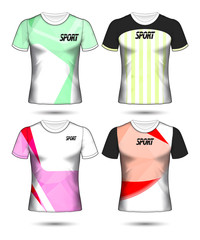 Naklejka premium Set of soccer or football jersey template t-shirt style, Design your football club vector illustration