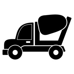 Isolated concrete mixer truck toy icon - Vector