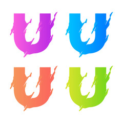 letter u logo template design