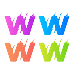 letter w logo template design
