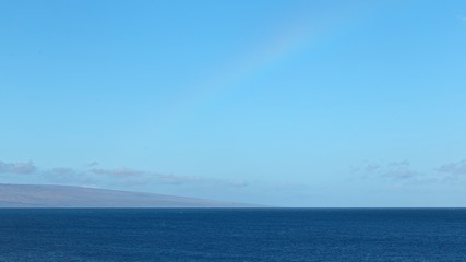 Fototapeta premium Ocean Rainbow Dawn Lanai Hawaii Maui