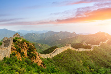 Fototapeta na wymiar The Great Wall of China at sunset