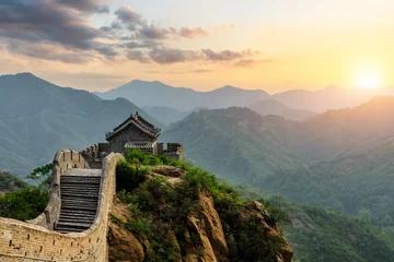 Foto auf Acrylglas Chinesische Mauer Die Chinesische Mauer bei Sonnenuntergang