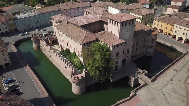 Fontanellato aerial view of the rocca near Parma in Emilia Romagna Italy