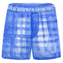 Watercolor men underpants. man underwear. Boxer shorts