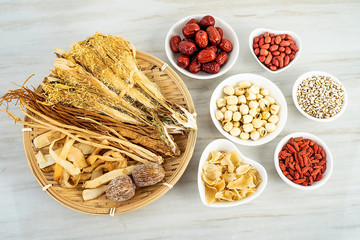 Chinese nourishing soup, nourishing herbs, soup ingredients